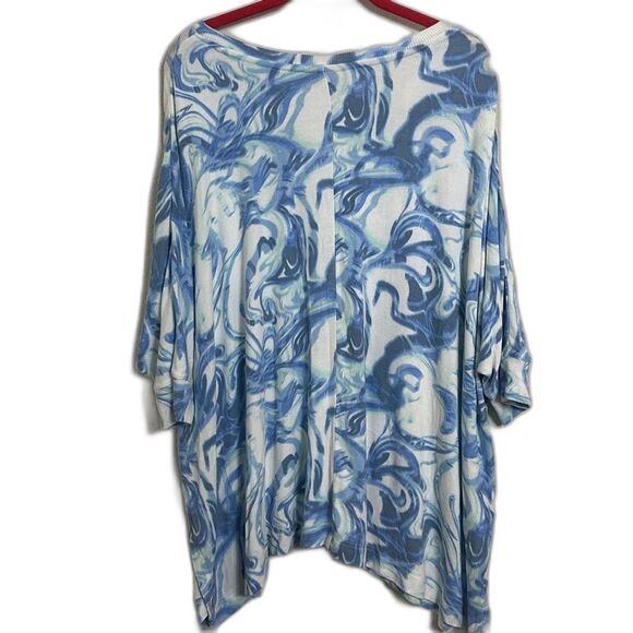 Laurie Felt tie dye swirl tunic 3/4 sleeve trapeze hem NWOT size Large petit 24A - Picture 7 of 7